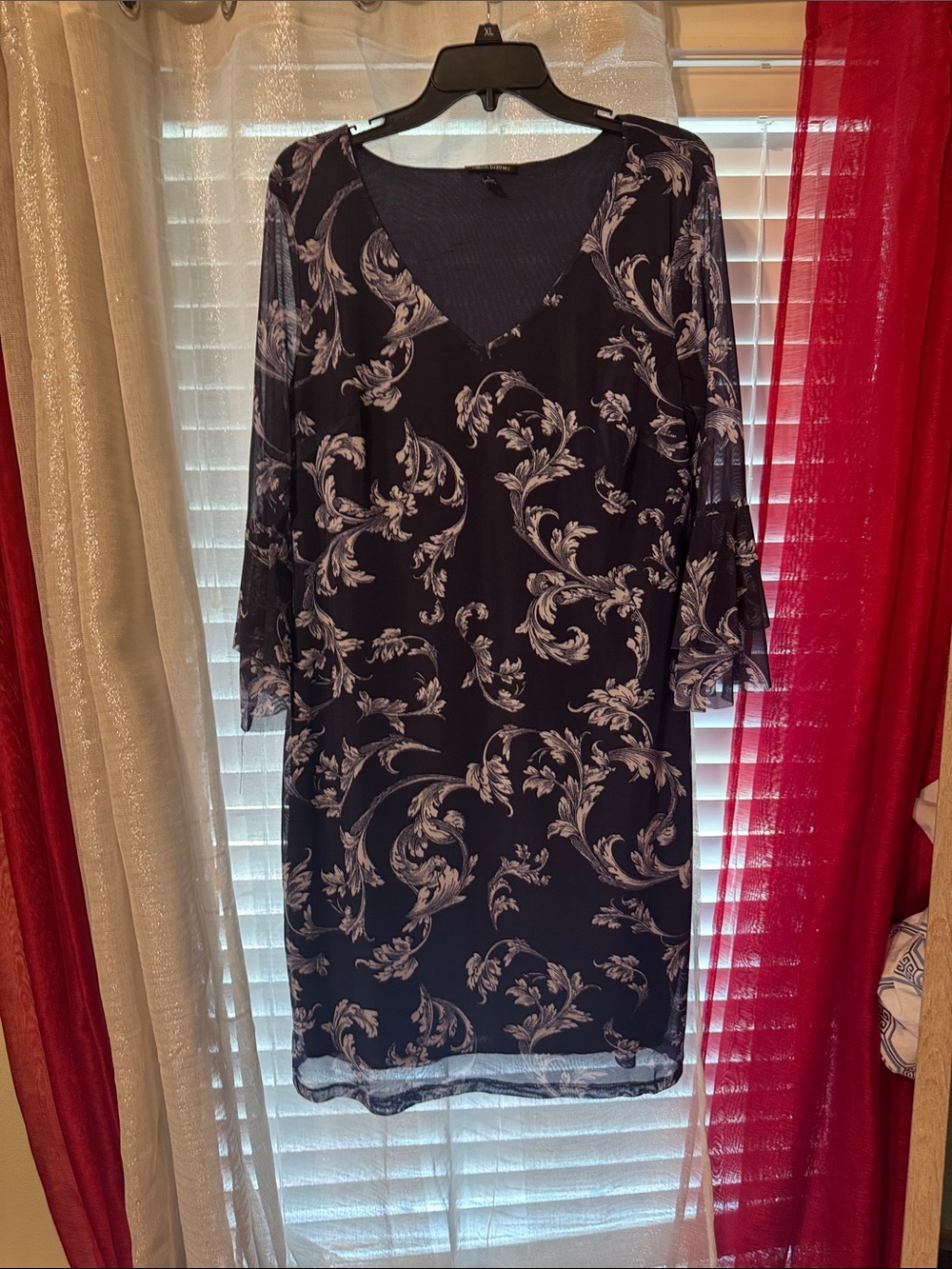 Allison Brittney Blue Shimmery Dress Top